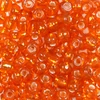 Perla za kašu, prozirna, sa srebrnom postavom, 4 mm - narančasta