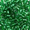 Perla za kašu, prozirna, sa srebrnom postavom, 4 mm - tamno zelena