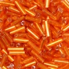 Slamnati perla, prozirna, sa srebrnom postavom, 6 mm - narančasta