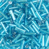 Slamnati biser, proziran, sa srebrnom postavom, 6 mm - svijetlo plava