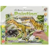Set za bojanje s brojevima, akrilna boja+kist, 29x39 cm - Dinosauri