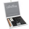 Slika 3/4 - Cretacolor Black & White komplet za crtanje, 25-dijelni, u drvenoj kutiji