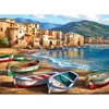 Set za bojanje s brojevima, akrilna boja+kist, 29x39 cm - Gradska plaža