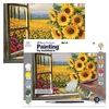 Set za bojanje s brojevima, akrilna boja+kist, 29x39 cm - Suncokreti
