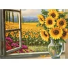 Set za bojanje s brojevima, akrilna boja+kist, 29x39 cm - Suncokreti