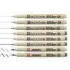Sakura Pigma Micron set flomastera i kista za tehničko crtanje - 6+2 kom, nijanse sive