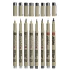 Sakura Pigma Micron set flomastera i kista za tehničko crtanje - 6+2 kom, nijanse sive