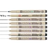 Sakura Pigma Micron set tehničkih flomastera za crtanje, markera s kistom i flomastera - 6+1+1 kom