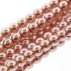 Ogrlica od čeških staklenih tekla perli, 4 mm, 120 kom - Rose Creme