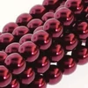 Ogrlica od čeških staklenih tekla perli, 6 mm, 75 kom - Burgundy