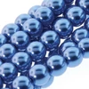 Ogrlica od čeških staklenih tekla perli, 6 mm, 75 kom - Persian Blue