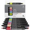 Promarker Brush dvostrani set alkoholnih kistova od filca - 6 kom, srednji tonovi