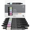 Promarker Brush dvostrani set alkoholnih kistova od filca - 6 kom, pastelni tonovi
