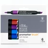 Promarker Brush dvostrani set alkoholnih kistova od filca - 6 kom, bogati tonovi