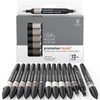 Promarker Brush dvostrani set alkoholnih kistova od filca - 12+1 kom, neutralni tonovi