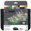 ProMarker dvoje i alkoholna četkica set - 24+1 db, architectural tones, u držaču s patentnim zatvaračem