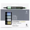 ProMarker dvostrani alkoholni flomaster - észlet - 6 db, metallic