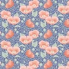 Patchwork tkanina - Tilda Gardenlife - Poppies Blue 100319