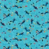 Tkanina za patchwork - Makower - Deep Blue Sea 138/B2 Divers light blue