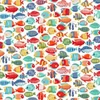 Tkanina za patchwork - Makower - Deep Blue Sea 139/W Fish Shoal white