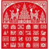 Tkanina za patchwork - Makower - Christmas 25 Scandi Advent Red 117/R, Panel, 60cm