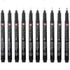 Slika 5/5 - Sakura Pigma Micron set tehničkih olovaka za crtanje - 10 komada + držač za olovke, Black Edition
