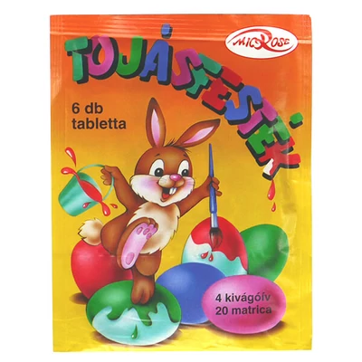 Boja za jaja - 6 tableta, 4 izrezana lista, 20 naljepnica