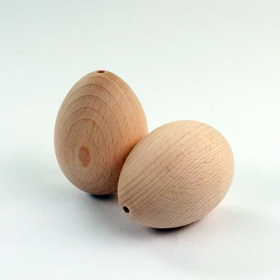 Drveno jaje, drveno jaje sa rupama - 6x4 cm, 2 kom