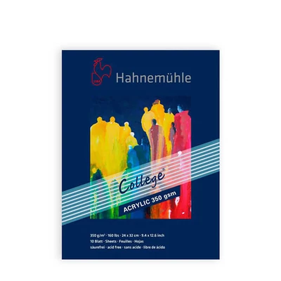 Hahnemühle College akrilni blok za slikanje, 350 g, 10 listova - 24x32 cm