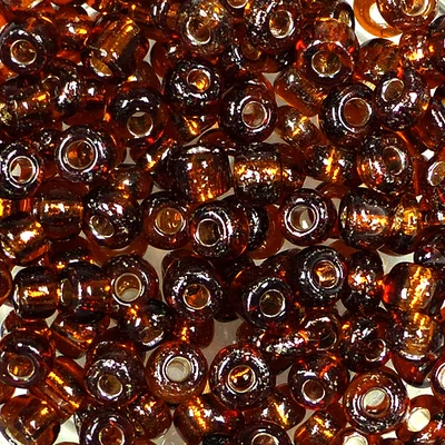 Kašasta perla, prozirna, sa srebrnom postavom, 4 mm - smeđa