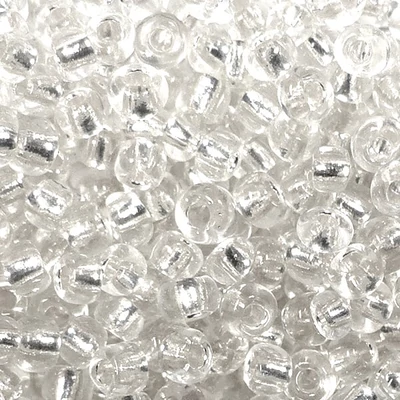 Perla za kašu, prozirna, sa srebrnom postavom, 4 mm - srebro
