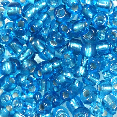 Kašasta perla, prozirna, sa srebrnom postavom, 4 mm - srednje plava