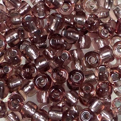Perla za kašu, prozirna, sa srebrnom postavom, 4 mm - ljubičasta