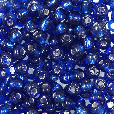 Kašasta perla, prozirna, sa srebrnom postavom, 4 mm - tamnoplava