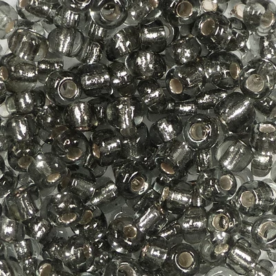Kašasta perla, prozirna, sa srebrnom postavom, 4 mm - siva