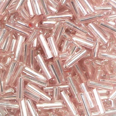 Slamnati biser, proziran, sa srebrnom postavom, 6 mm - roza
