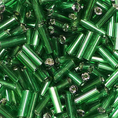 Slamnati biser, proziran, sa srebrnom postavom, 6 mm - tamnozelen