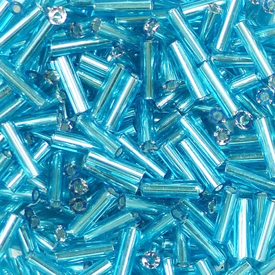Slamnati biser, proziran, sa srebrnom postavom, 6 mm - svijetlo plava