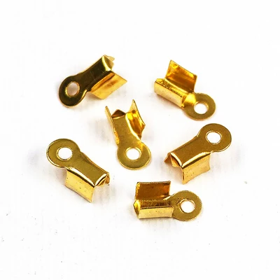 Kožna završna kapa, kvadratna - zlatna, 3x9 mm