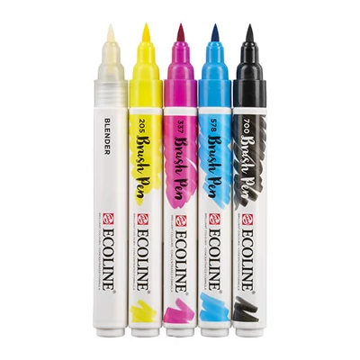 Talens Ecoline Brush Pen set akvarelnih kistova - 5 kom, Primary