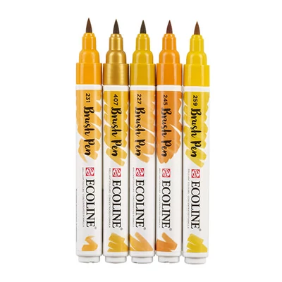 Talens Ecoline Brush Pen set kistova za akvarel - 5 kom, Zemlja