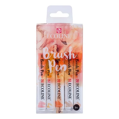 Talens Ecoline Brush Pen akvarel set kistova - 5 kom, bež-roza