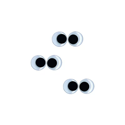 Pomične oči, ljepljive, okrugle - 6 mm - 6 kom