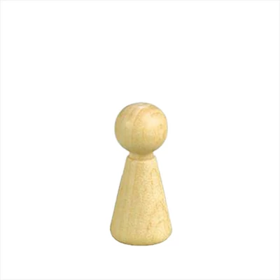 Drveno tijelo lutke s glavom - 1,5x3,6 cm, 1 lutka stožastog oblika
