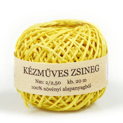 Konop od konoplje 20 m - limun žuta