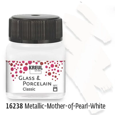 Boja za staklo i porculan, Kreul, Classic - 38 metalik sedefasto bijela