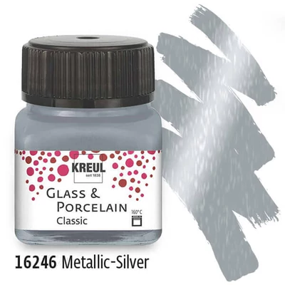 Boja za staklo i porculan, Kreul, Classic - 46 metalik srebro