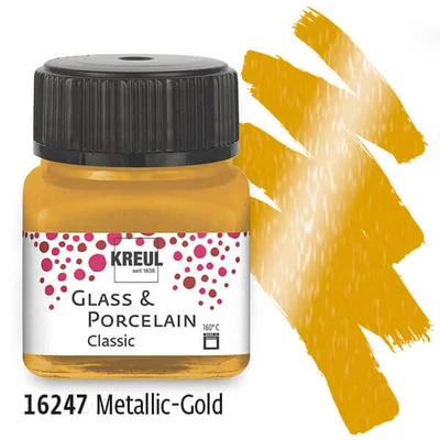 Boja za staklo i porculan, Kreul, Classic - 47 metalik zlatna