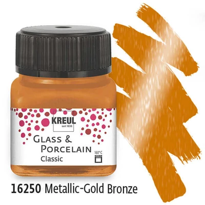 Boja za staklo i porculan, Kreul, Classic - 50 metalik zlatna bronca
