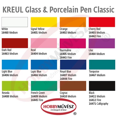 Stakleni i porculanski filc, Kreul Classic - u raznim bojama